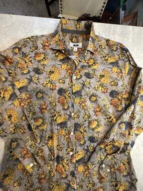 Joseph Abboud Floral Print Button-Up Shirt XL